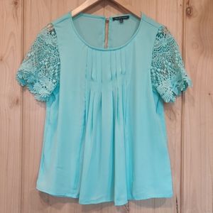 The Leaf Method Ice Blue Blouse